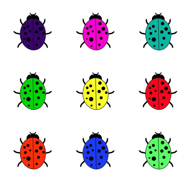 Çok renkli ladybirds kümesi