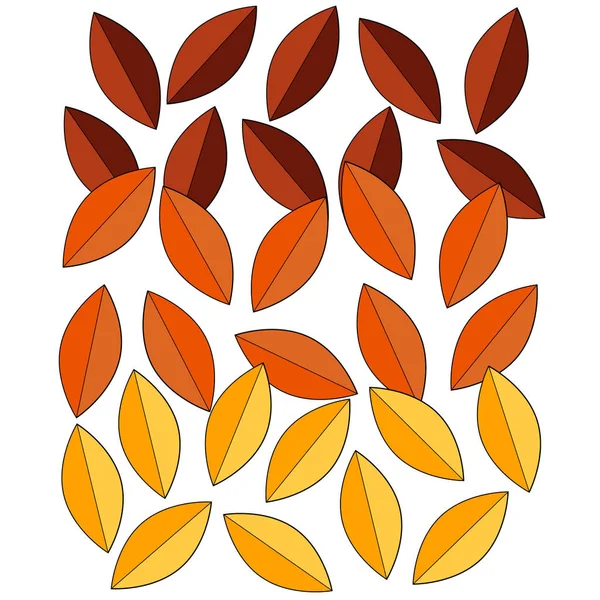 Hojas Otoño Tonos Otoño — Vector de stock