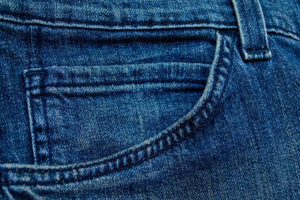 Jeans Tyg Och Sömmar Blå Jeans Bakgrund — Stockfoto
