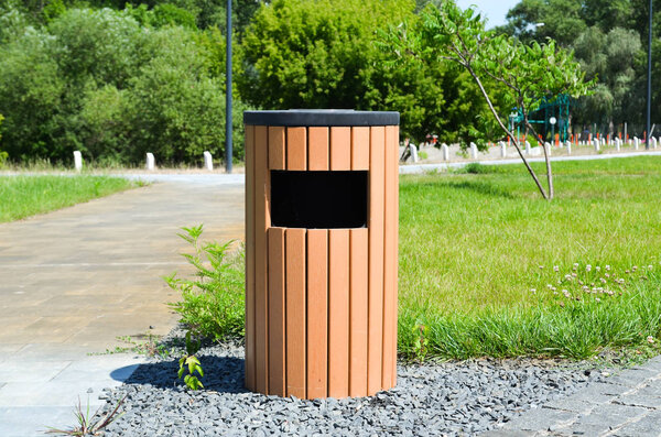 Trash can on the street