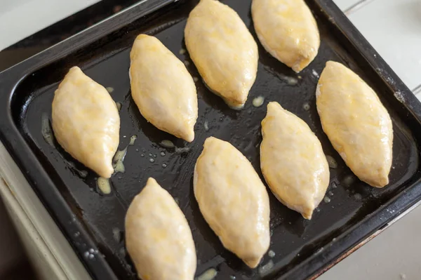 Homemade Pies Ready Baking — Stock Photo, Image