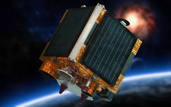 Télédétection Terre Satellite Dans Espace — Photo