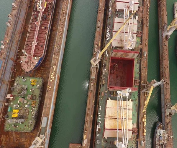 Tersanede Tamir Gemileri Gemi Tanker — Stok fotoğraf