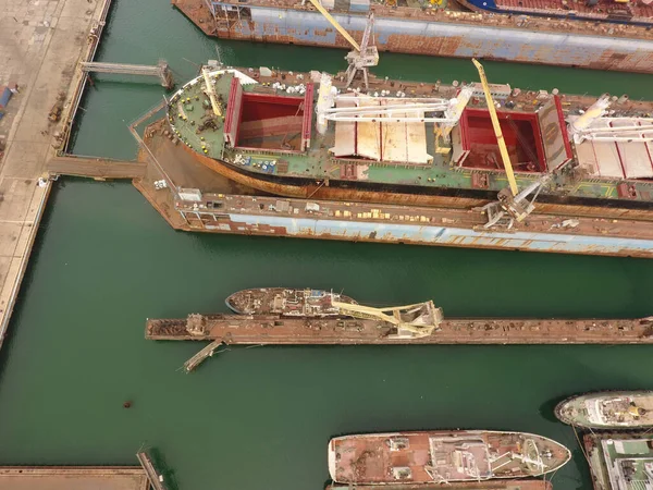 Tersanede Tamir Gemileri Gemi Tanker — Stok fotoğraf