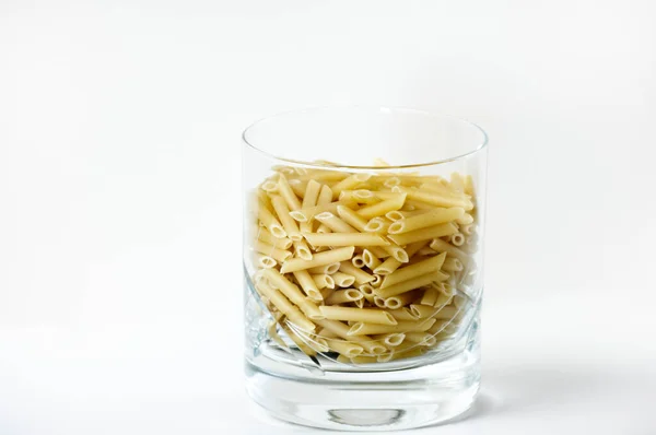 Organic Macaroni Glass Cup Prepared Cooking — Stock Photo, Image