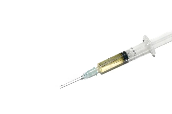 Siringa Ricerca Del Vaccino Contro Covid Soluzione Alla Pandemia — Foto Stock
