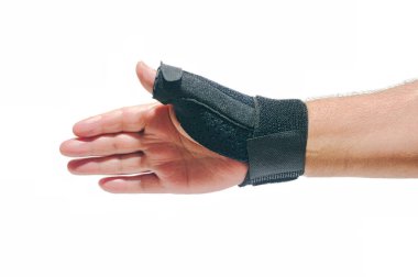 Wrist splint, designed to relieve hand pain caused by an injury.