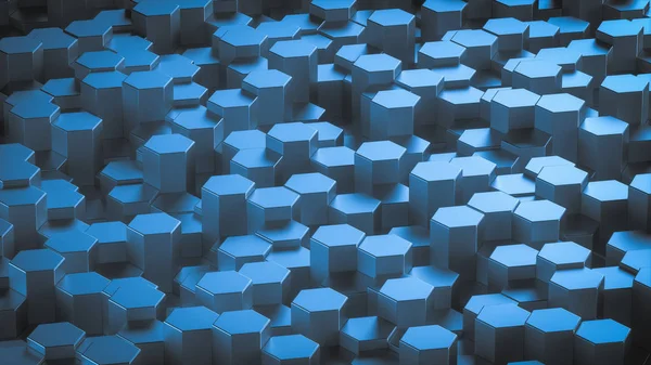 Altıgen geometrik arka plan. Birçok metal altıgenler yapısını. Parlak petek desen. Yaratıcı geometrik öğeleri. Dijital kavramı. 3D render