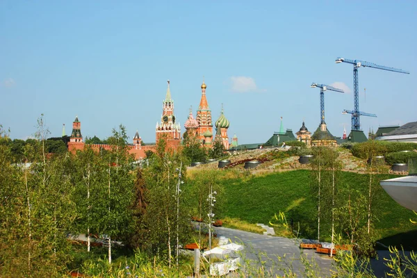 Vista Kremlin Moscou Parque Zaryadye Rússia — Fotografia de Stock