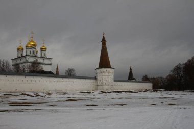Iosifo-Volotsky Manastırı kışın, Moscow region, Volokolamsk, Teryaevo, Rusya Federasyonu