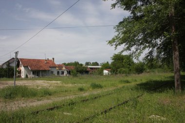 Sırp köyünde terk edilmiş demiryolu rayları