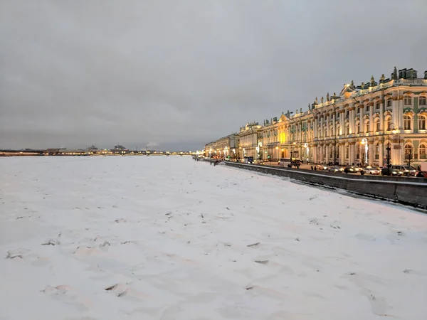 Abend Winter Petersburg Russland Landschaft — Stockfoto