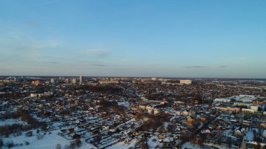 Kış Serpukhov, Rusya, havadan görünüm