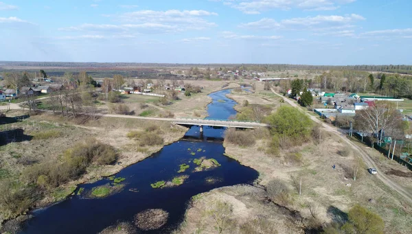 Most Nad Rzeką Wieś Kunganowo Rejon Torzhokski Rejon Twer Rosja — Zdjęcie stockowe
