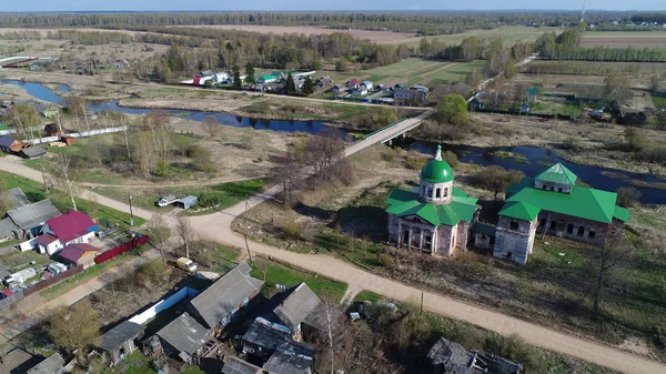 Kerk Van Hemelvaart Kerk Van Het Verdriet Kunganovo Dorp Torzhoksky — Stockfoto