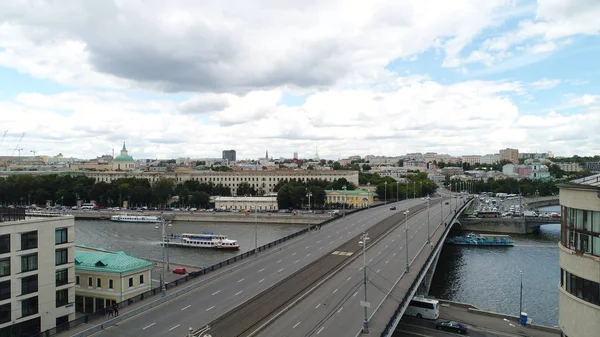 Große Ustinsky Brücke Luftaufnahme Russland Moskau — Stockfoto