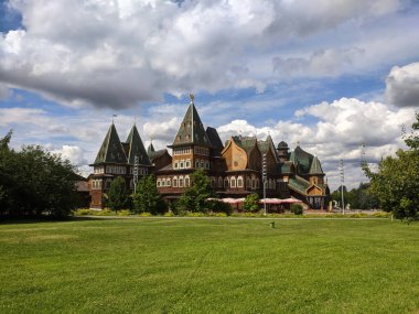 Çar Alexey Mikhailovich 'in Çar Sarayı cephesi Kolomenskoye Müzesi rezervi, Moskova, Rusya