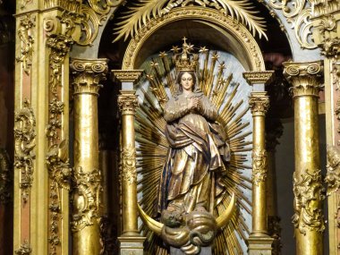 Virgin Mary Buenos Aires Metropolitan Katedrali altın bir sürü barok tarzında temsil, Arjantin