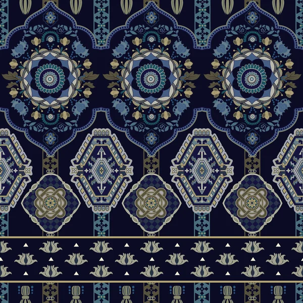 Kleurrijke naadloze Paisley patroon. Decoratieve Indiase sieraad. Decoratieve achtergrond — Stockvector