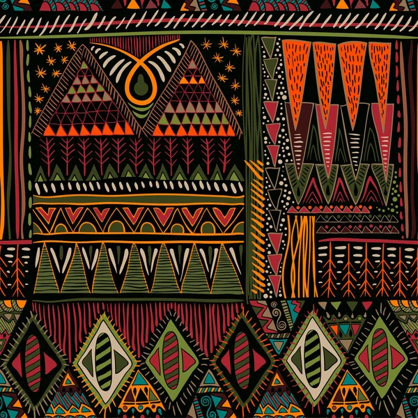 Vecteur ornemental motif sans couture. Papier peint ethnique sans couture. Fond ornemental folklorique. Illustration géométrique vectorielle pour papier d'emballage, toile, textile, tissu — Image vectorielle