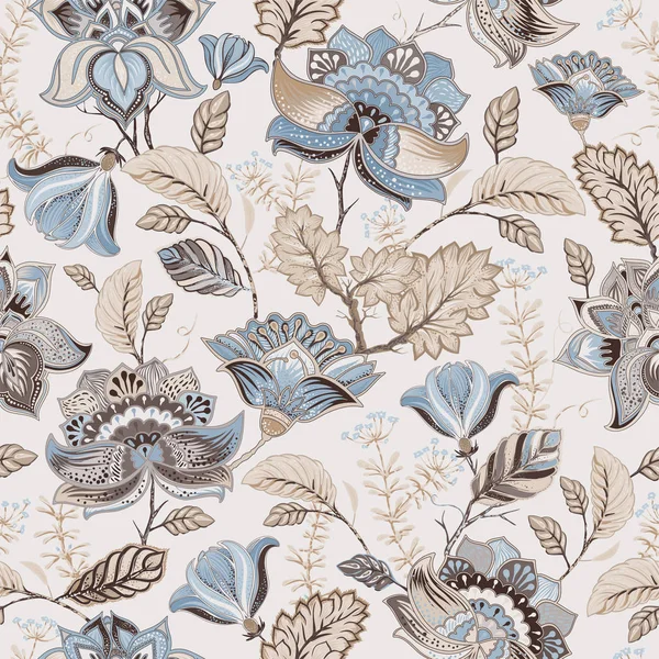 Vektör seamless modeli. Hint çiçek süsleme. Renkli dekoratif duvar kağıdı. Paisley ve bitkiler. Vektör çizim web, tekstil, kumaş, kapak, baskı, davet için