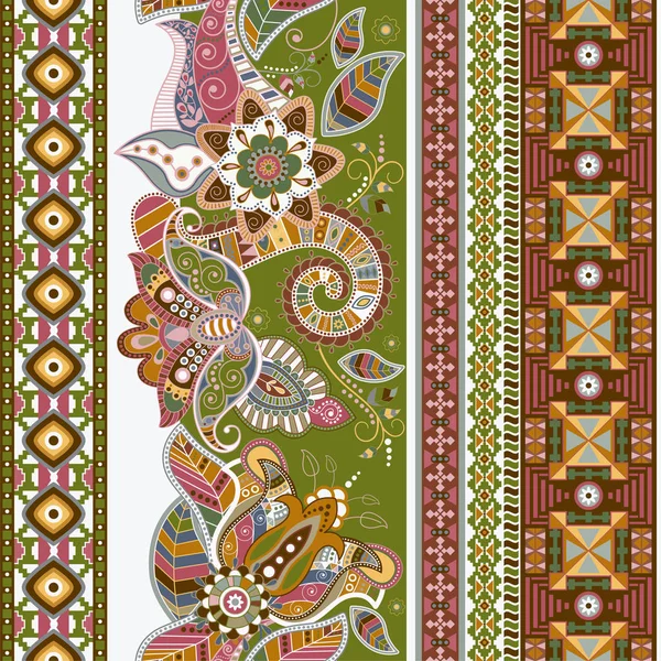 Ornamentale Vektor nahtlose Muster. ethnische nahtlose Tapete. Geometrischer floraler Hintergrund — Stockvektor