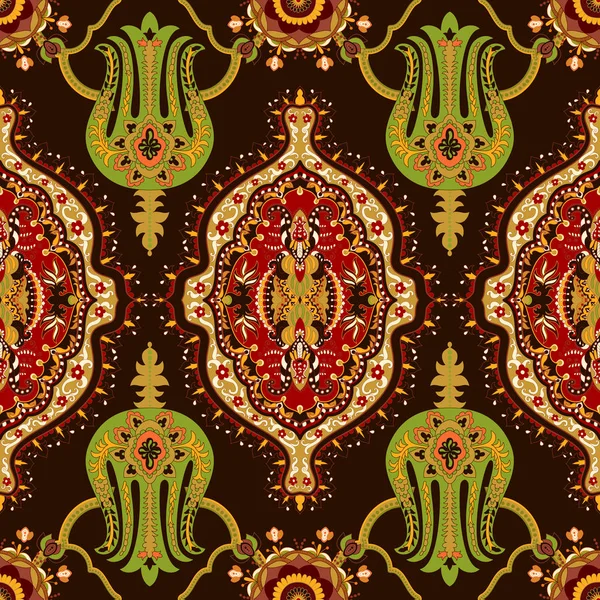 Indyjski ornament, wektor clipart. Bezszwowe etniczne wzór. Ilustracja kolorowy do pakowania papieru, etui na komórkę, Tapety, web — Wektor stockowy