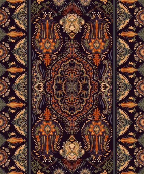 Färgglada indiska prydnad, vektor clipart. Arabian geometriska tapeter. Seamless mönster med Paisley. Design för textil-, väv-, omslag — Stock vektor