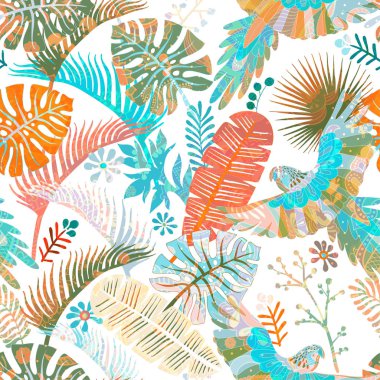 Jacobean seamless modeli. Çiçekler arka plan, etnik tarzı. Stilize çiçek tırmanma. Kumaş, tekstil, ambalaj kağıt, kart, davet, duvar kağıdı, web tasarım için Dekoratif süsleme zemin