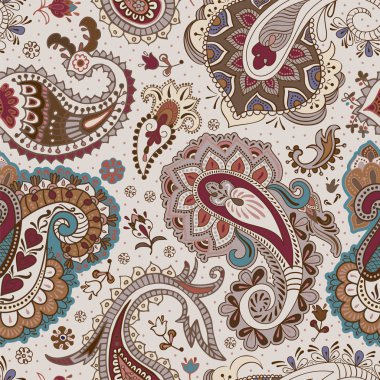 Jacobean seamless modeli. Çiçekler arka plan, etnik tarzı. Stilize çiçek tırmanma. Kumaş, tekstil, ambalaj kağıt, kart, davet, duvar kağıdı, web tasarım için Dekoratif süsleme zemin