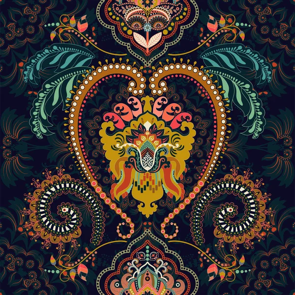 Geometrisch naadloos patroon met decoratieve elementen en insecten. Kleurrijke ornament achtergrond, Vector Clipart. Arabische geometrische behang. Ontwerp stof, textiel, cover, inpakpapier — Stockvector