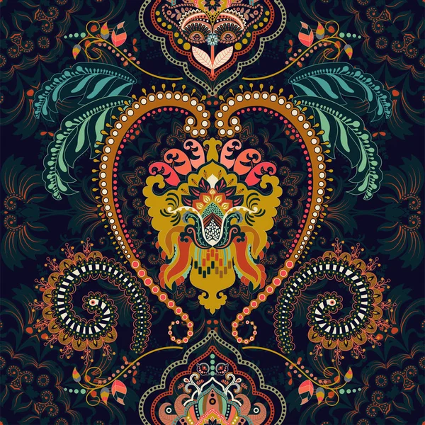 Patrón geométrico sin costura con elementos decorativos e insectos. Fondo colorido del ornamento, clipart del vector. Fondo de pantalla geométrico árabe. Tela de diseño, textil, cubierta, papel de embalaje — Vector de stock