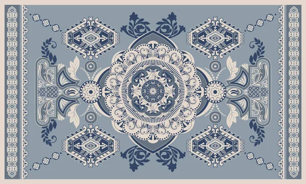 Diseño colorido del vector húngaro para la alfombra, toalla, alfombra, textil, tela, cubierta. Motivos decorativos estilizados florales. Diseño floral étnico rectangular con centro ornamental — Vector de stock