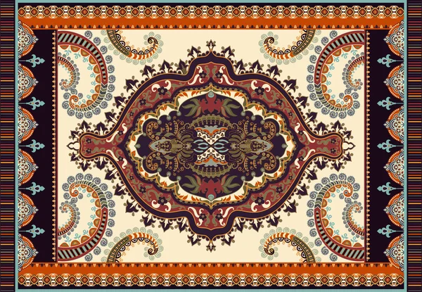 五颜六色的装饰载体设计地毯，地毯，小吃。波斯地毯，纺织品几何花卉背景。阿拉伯装饰与装饰元素。土耳其花卉装饰地毯 — 图库矢量图片