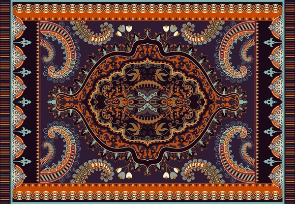 五颜六色的装饰载体设计地毯，地毯，小吃。波斯地毯，纺织品几何花卉背景。阿拉伯装饰与装饰元素。土耳其花卉装饰地毯 — 图库矢量图片