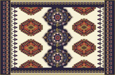 Halı, halı, tapis için renkli süs vektör tasarımı. İran halısı, tekstil. Geometrik çiçek fon. Dekoratif elemanları ile Arap süs. Halk milli süsü ile Türk halısı