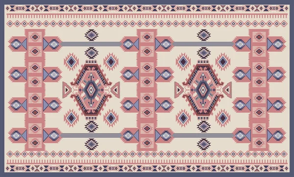 Projeto de vetor ornamental colorido para tapete, tapete, tapis. Persa, tapete de peru, têxtil. Cenário floral geométrico. Ornamento abstrato com elementos decorativos. Tapete retangular abstrato —  Vetores de Stock