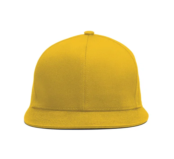 Modern Snapback Front Cap Mockup Freesia Yellow Color Help You — Stock Photo, Image