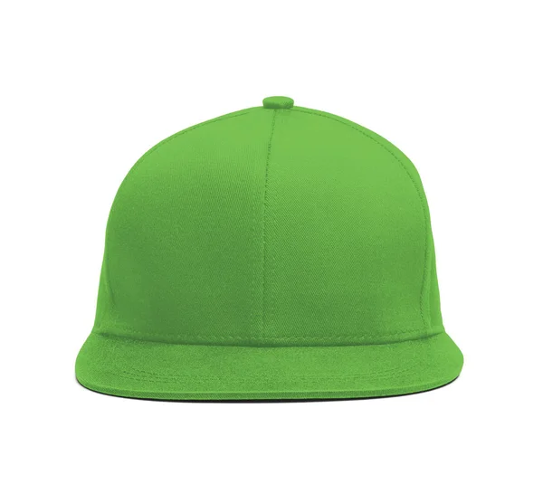 Nowoczesna Snapback Czapka Przodu Mockup Kolorze Zielonym Flash Które Pomogą — Zdjęcie stockowe