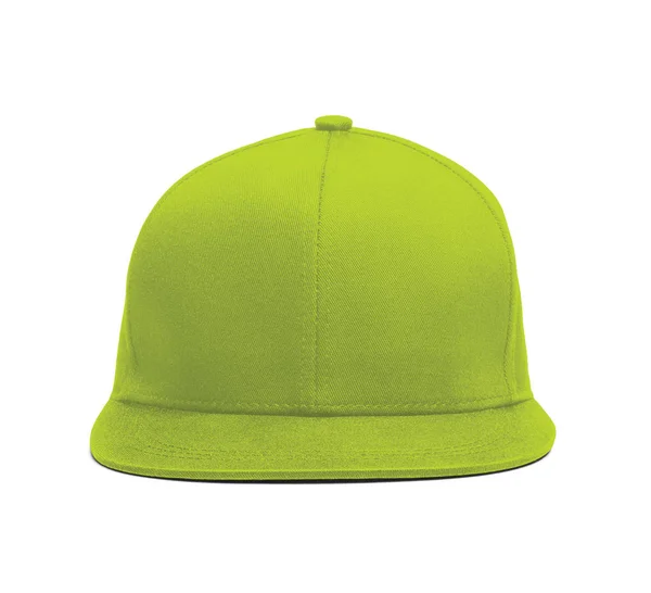 Modern Snapback Front Cap Mockup Lime Punch Color För Att — Stockfoto