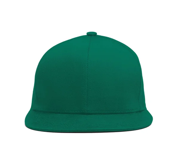 あなたが美しくあなたの帽子のデザインを提示するのに役立つ緑豊かな牧草地の色で近代的なスナップバックフロントキャップモックアップ あなたの帽子のデザインに合わせて この帽子のモックアップのほとんどすべてをカスタマイズすることができます — ストック写真