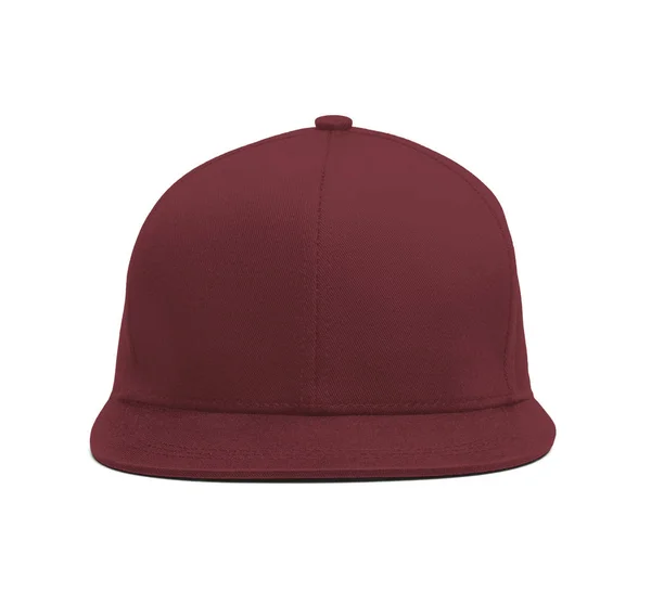 Moderno Snapback Front Cap Mockup Merlot Beries Color Para Ajudá — Fotografia de Stock