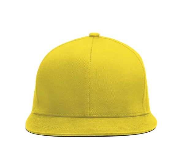 Modern Snapback Front Cap Mockup Butter Cup Color Help You — Stock Photo, Image