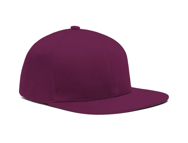 Une Taille Élevée Vue Côté Snapback Cap Mock Magenta Purple — Photo