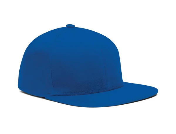 Altamente Dimensão Side View Snapback Cap Mock Princess Blue Color — Fotografia de Stock