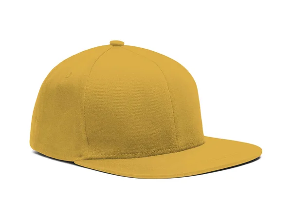 Highly Dimension Side View Snapback Cap Mock Spicy Mustard Color — Stock Photo, Image