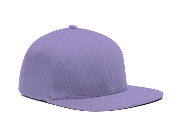 Высокое Измерение Боковой Вид Snapback Cap Макет Фиолетовый Тюльпан Цвет — стоковое фото