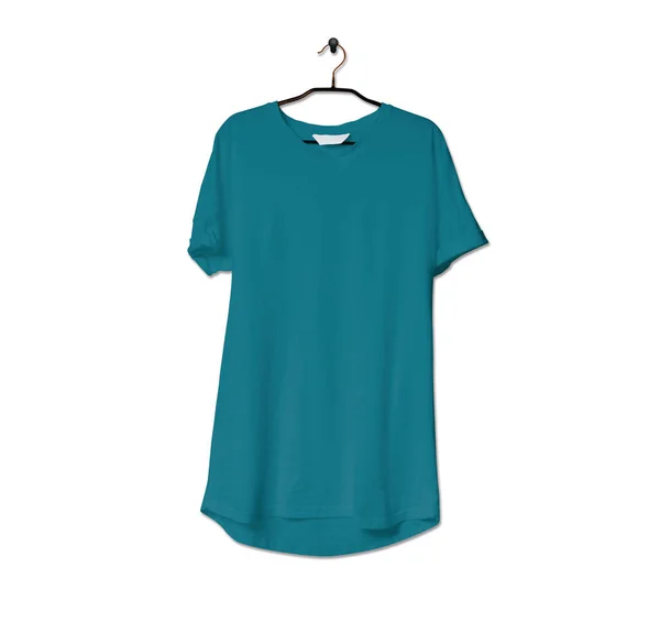 Grab Impressive Realistic Tshirt Mock Biscay Bay Color Give Boost — Stock Photo, Image