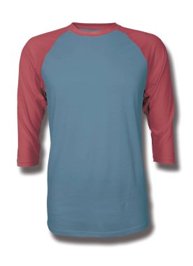 Bu Ön Görünüm Üç Çeyrek Kollu Beyzbol Tshirt Mock Up Mavi Niagara Renk içine grafik yapıştırma, Vitrin bir grafik tasarım yanlısı gibi tasarımlar