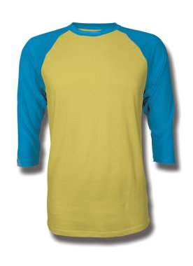 Bu Ön Görünüm Üç Çeyrek Kollu Beyzbol Tshirt Mock Up Tereyağı Kupası Renk içine grafik yapıştırma, Vitrin bir grafik tasarım yanlısı gibi tasarımlar